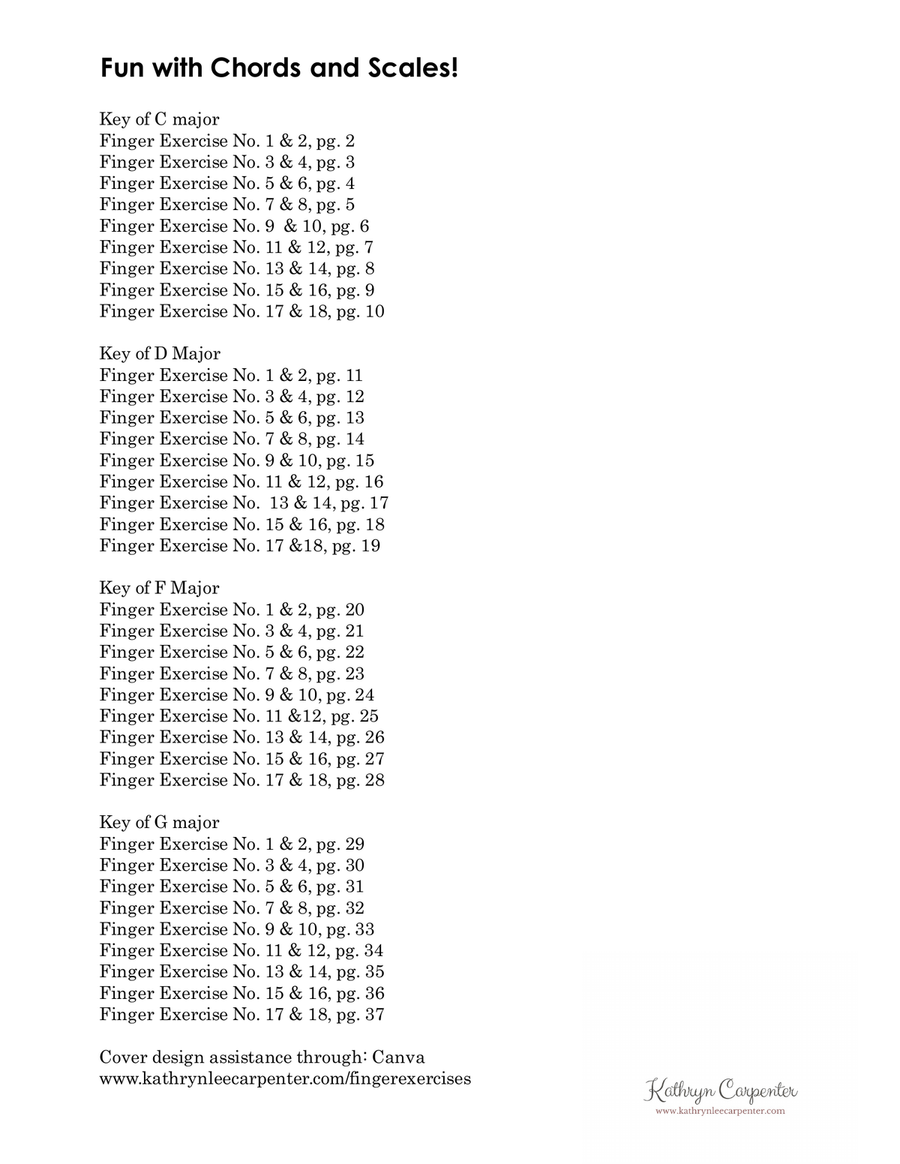 Fun with Chords: Finger Exercise Collection image number null