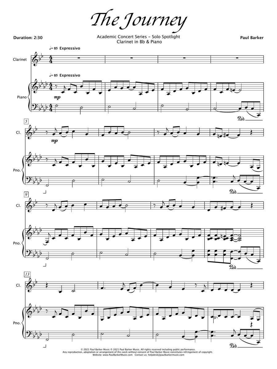 The Journey [Clarinet & Piano] Chamber Music scores gallery preview page 2