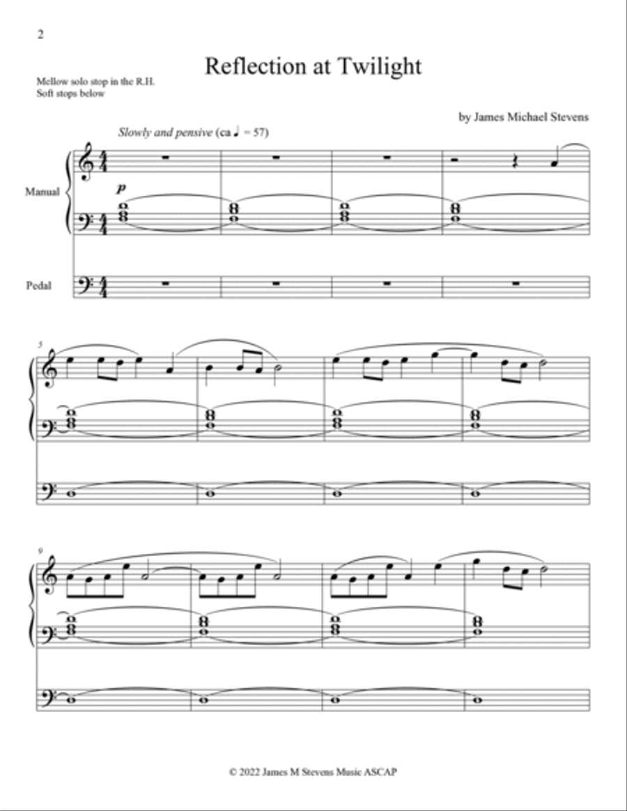 Reflection at Twilight - Organ Solo Organ Solo scores gallery preview page 2