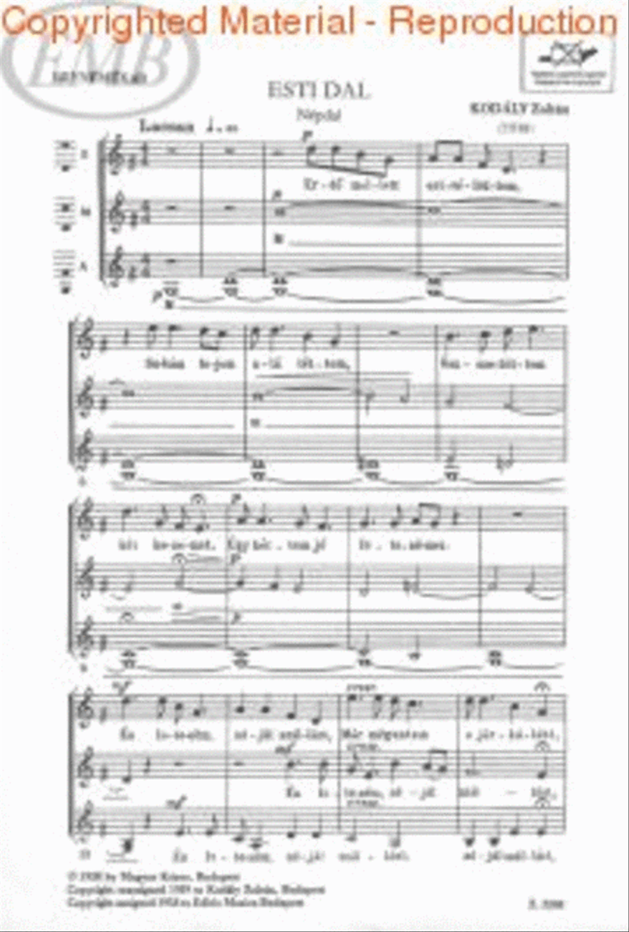 Esti Dal (Evening Song) SSA scores gallery preview page 2