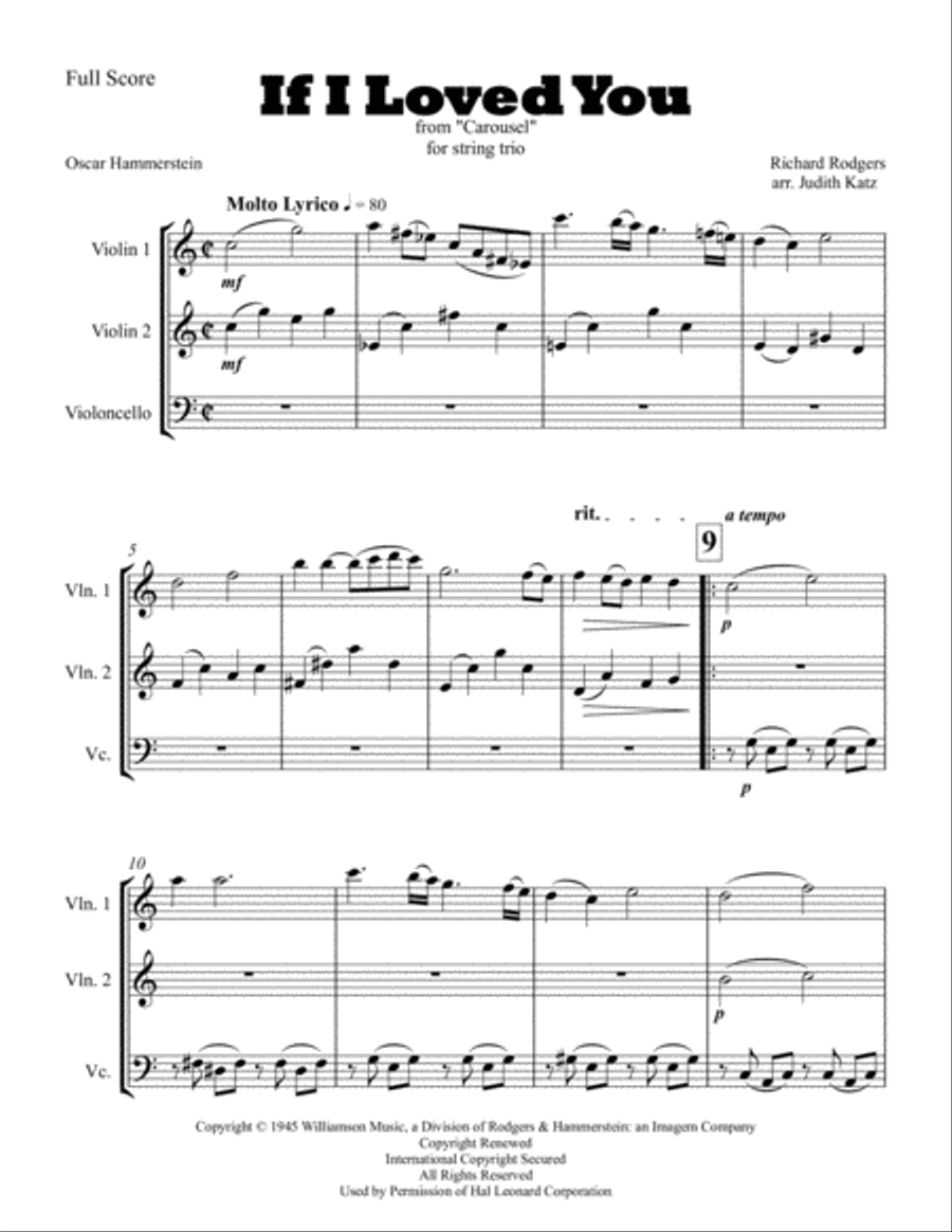 If I Loved You If I Loved You String Trio scores gallery preview page 2