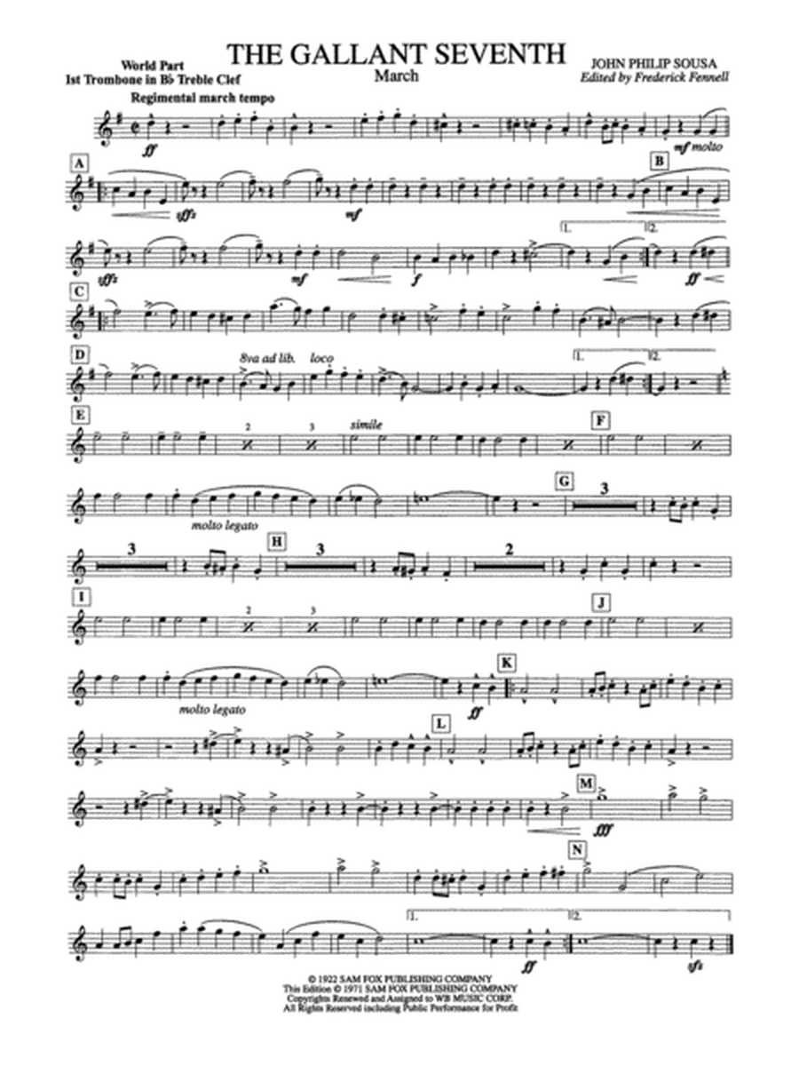 The Gallant Seventh: (wp) 1st B-flat Trombone T.C.