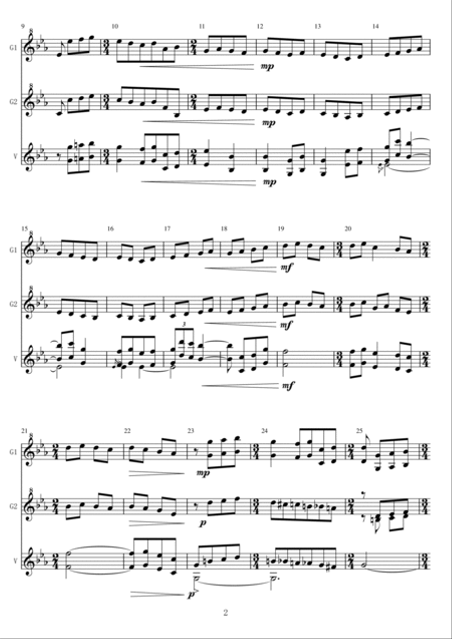 <Mallet Trio> Petit Poucet from Ma Mère l'Oye Percussion Ensemble scores gallery preview page 2