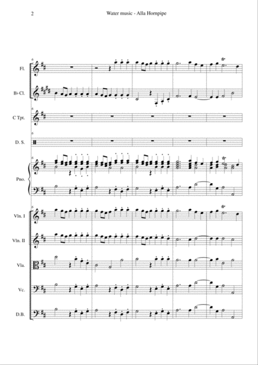 Water Music Suite II HWV 349_ no.12 Alla Hornpipe Orchestra scores gallery preview page 2