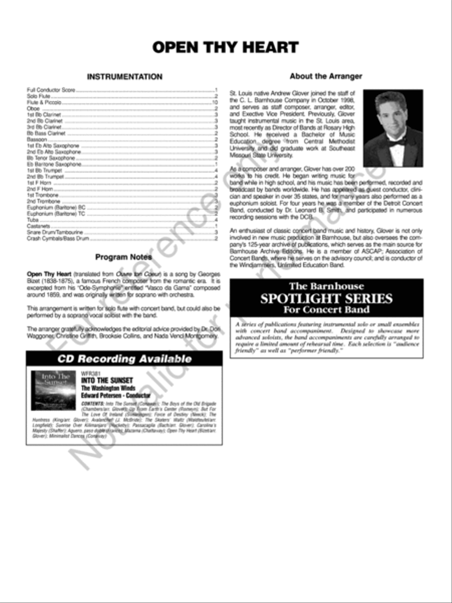 Open Thy Heart Concert Band scores gallery preview page 3