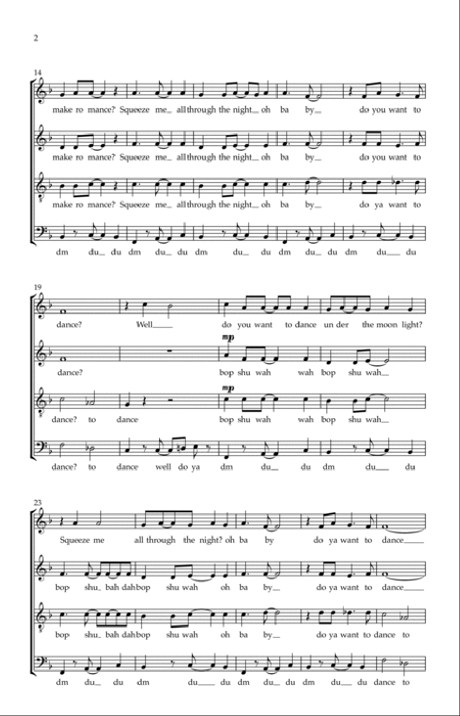 Do You Want To Dance? 4-Part scores gallery preview page 2