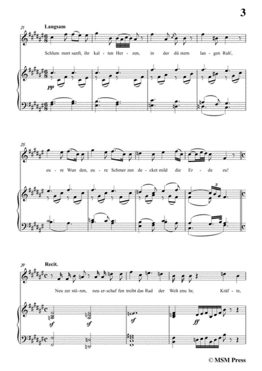 Schubert-Auf einem Kirchhof,in B Major,for Voice&Piano image number null