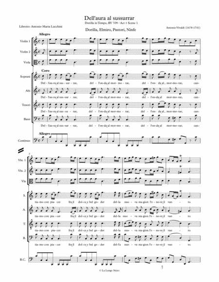 Dell'aura al sussurrar - Antonio Vivaldi - Full Score image number null