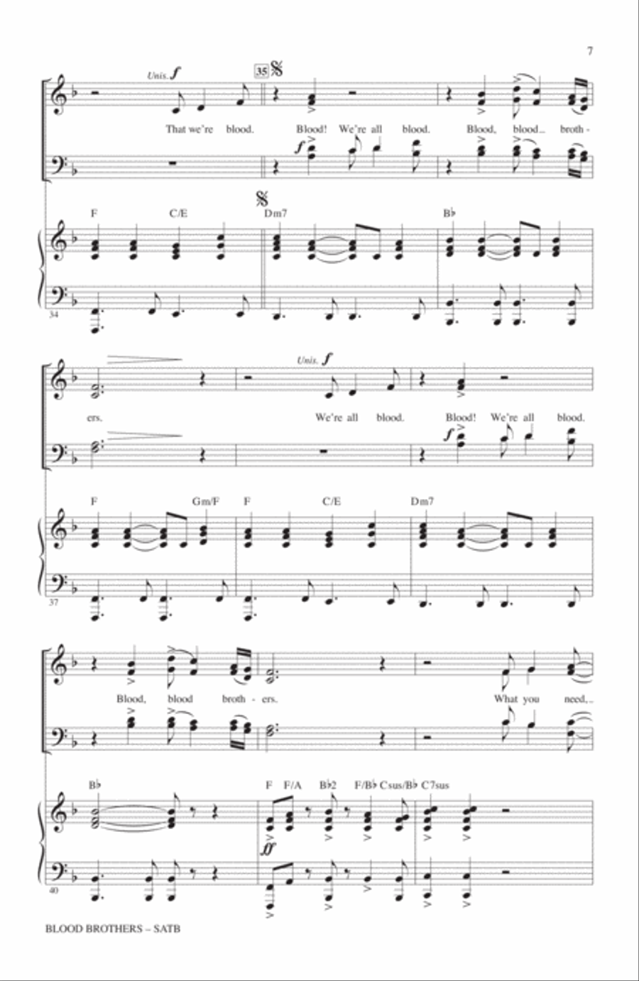 Blood Brothers Blood Brothers 4-Part scores gallery preview page 5