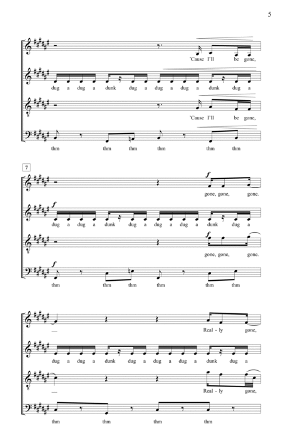 Gone, Gone, Gone (Done Moved On) 4-Part scores gallery preview page 3