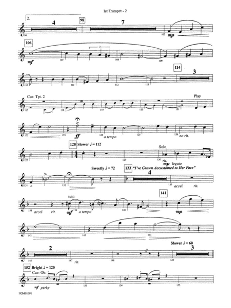 My Fair Lady (Medley): 1st B-flat Trumpet Full Orchestra scores gallery preview page 2