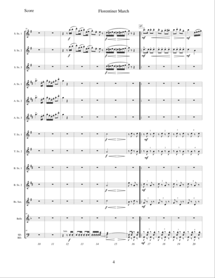 Florentiner March Saxophone scores gallery preview page 3