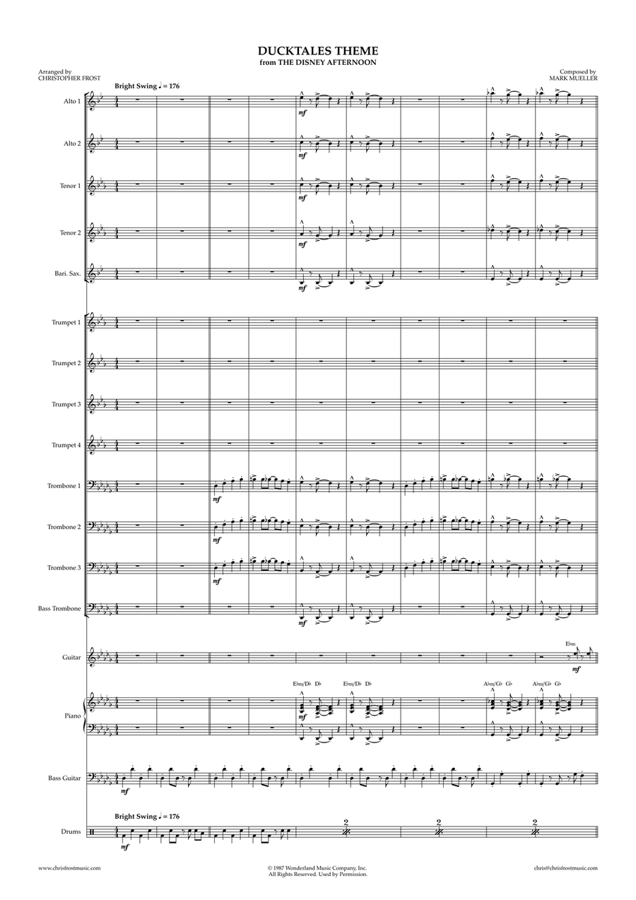 Ducktales Theme Jazz Ensemble scores gallery preview page 1