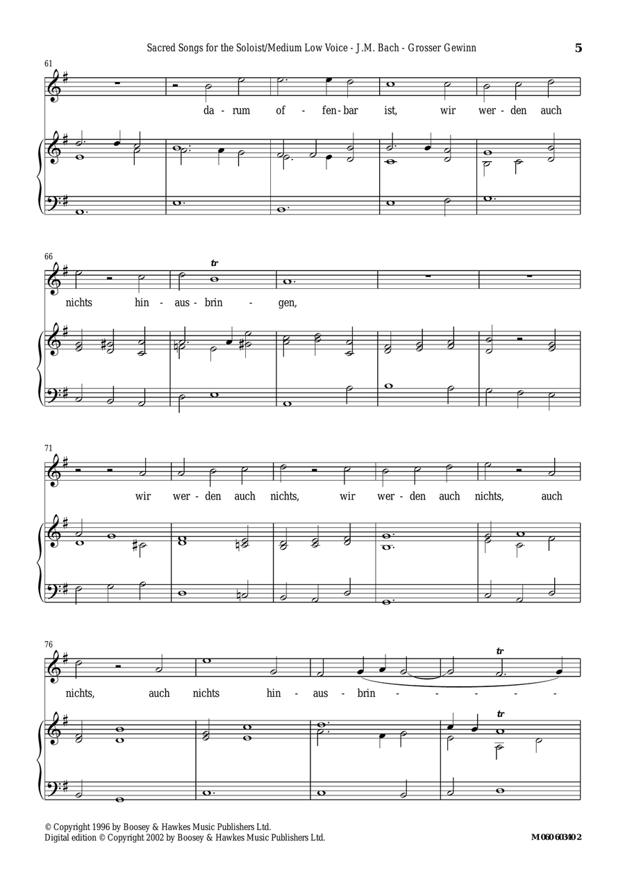 Es Ist Ein Grosser Gewinn Piano, Vocal scores gallery preview page 5