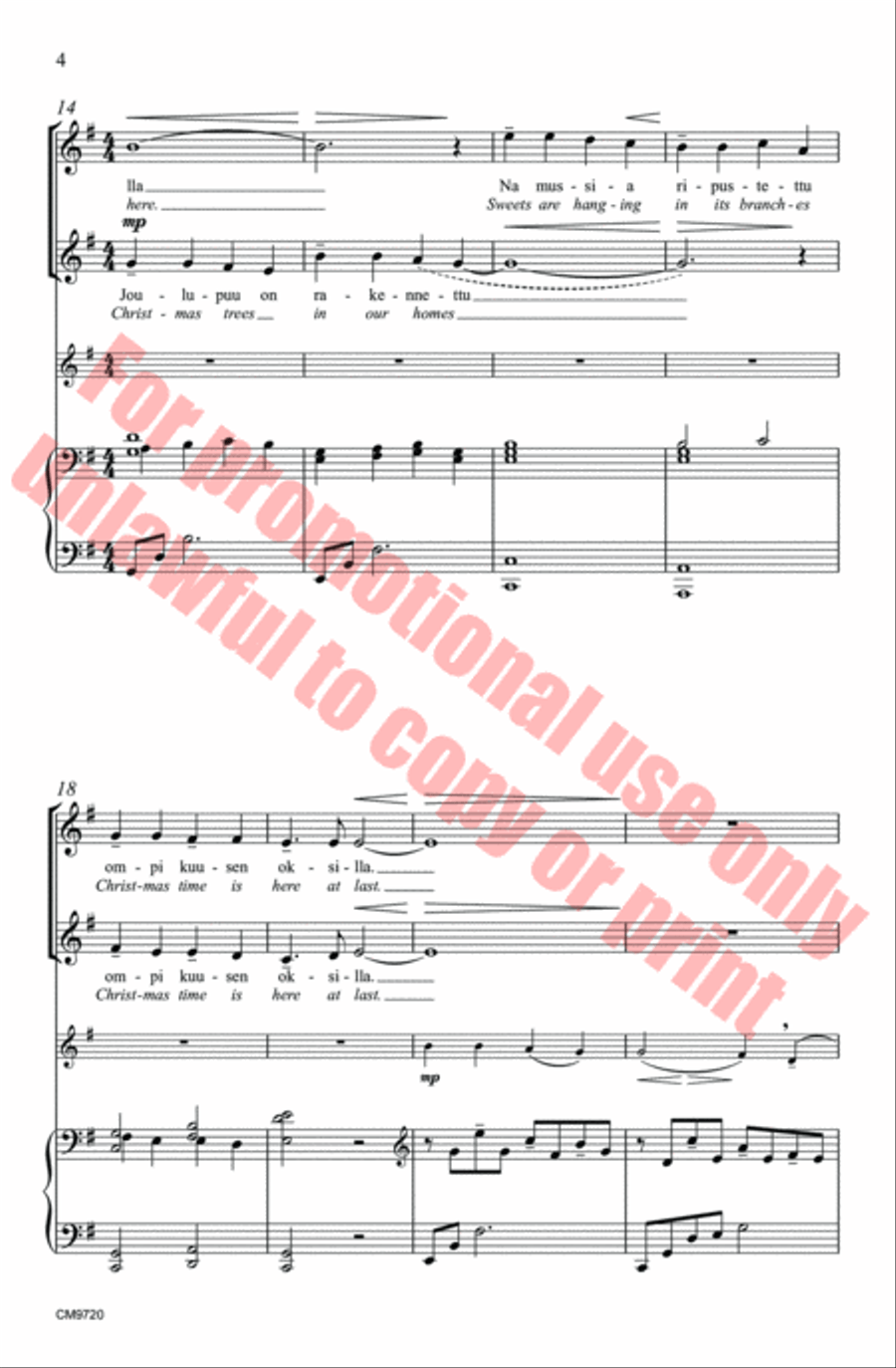 Joulupuu on rakenettu Choir scores gallery preview page 5