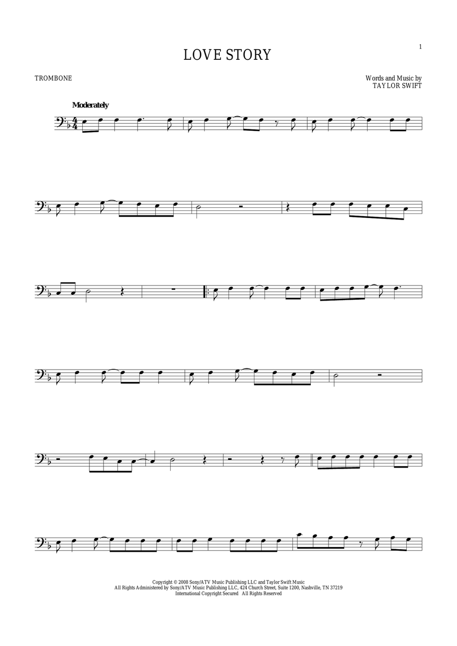Love Story Love Story Trombone Solo scores gallery preview page 1