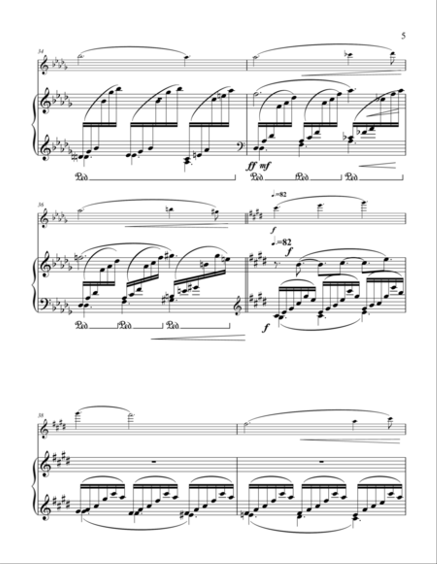 Debussy Clair de lune for flute & piano Flute Solo scores gallery preview page 5