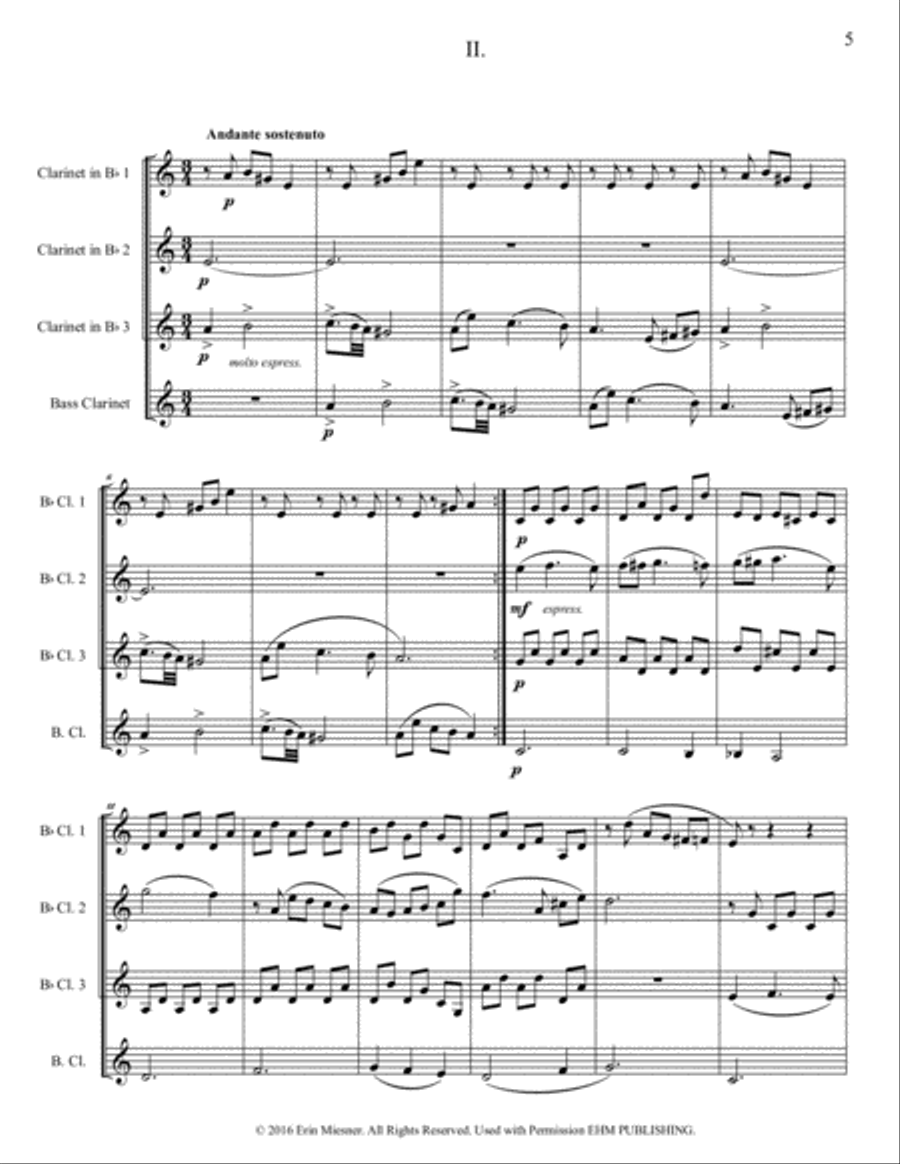 Pas de Trois from Swan Lake for Clarinet Quartet Clarinet Quartet scores gallery preview page 6