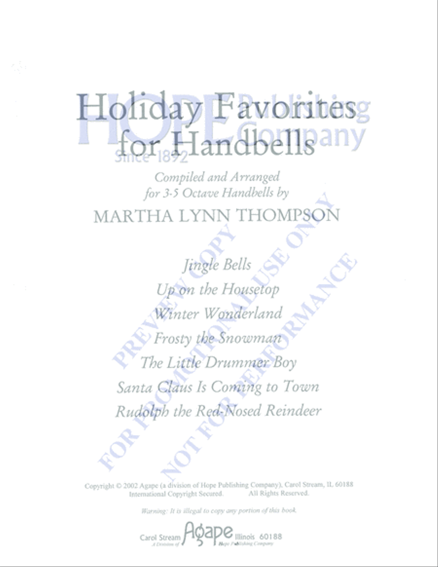 Holiday Favorites for Handbells 5-Octaves scores gallery preview page 2