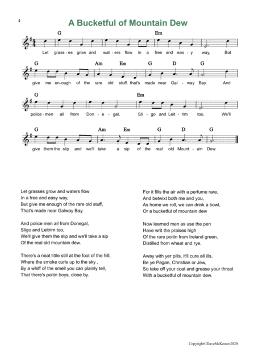 24 Favourite Songs of Ireland, Melodies, Chords and Lyrics Piano, Vocal, Guitar scores gallery preview page 4