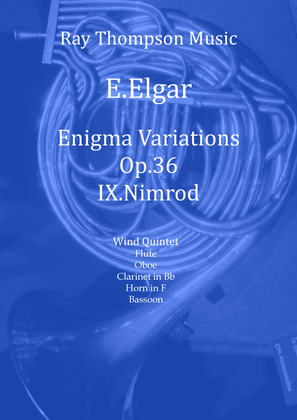 Book cover for Elgar: Enigma Variations Op.36 Variation IX (Nimrod) - wind quintet