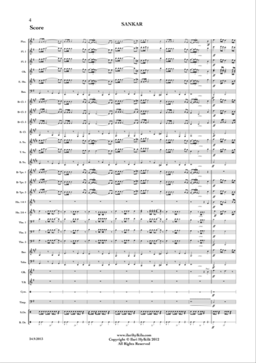 SANKAR for Marching Band or Concert Band Concert Band scores gallery preview page 4