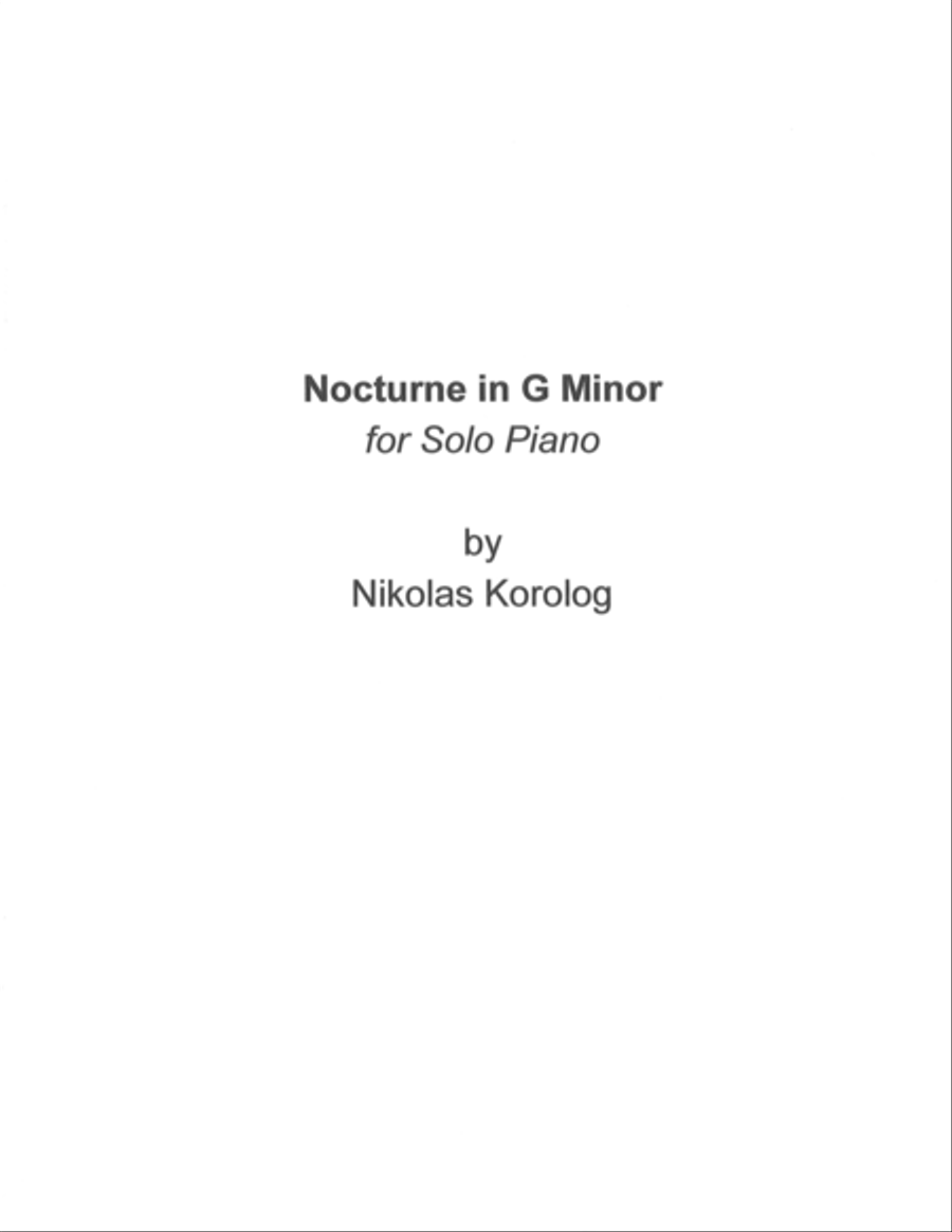 Nocturne in G Minor Piano Solo scores gallery preview page 1