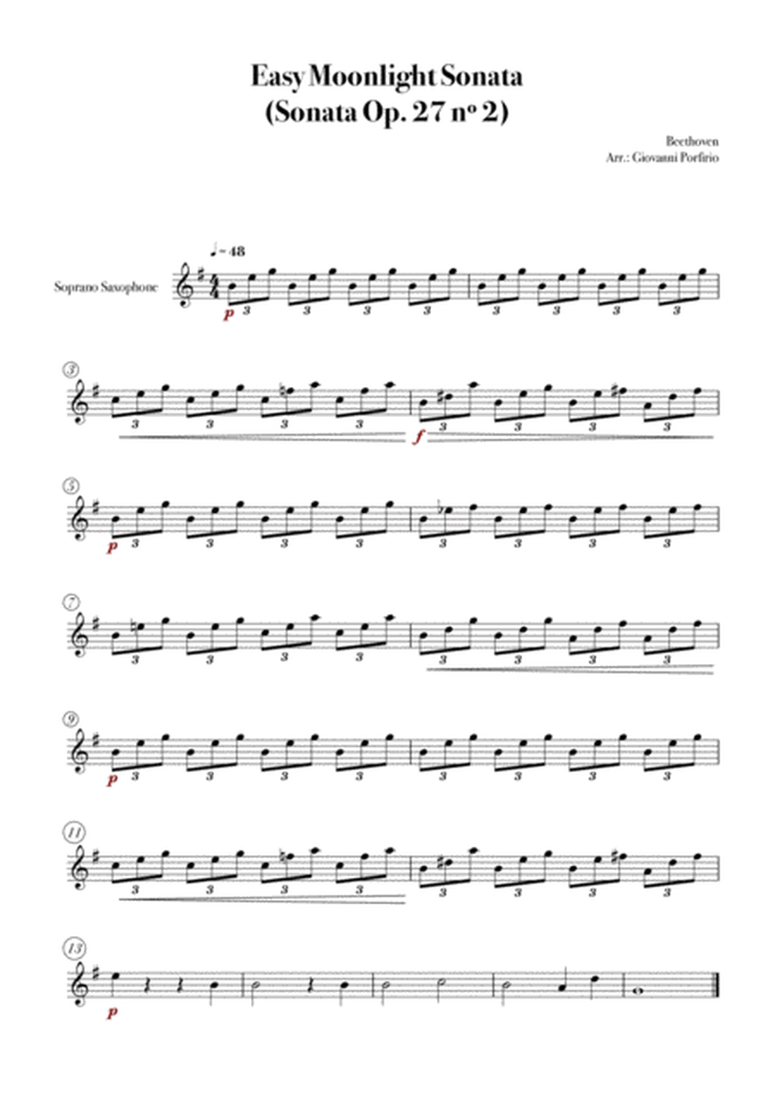Moonlight Sonata, for Sax Quartet (Individual Parts - Short Version) image number null