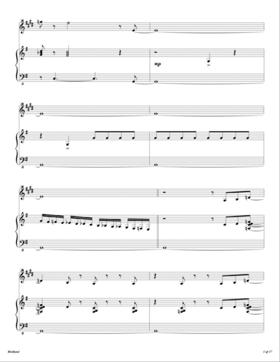 Birdland Birdland Alto Saxophone scores gallery preview page 4