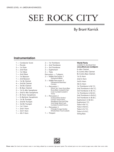 See Rock City: Score