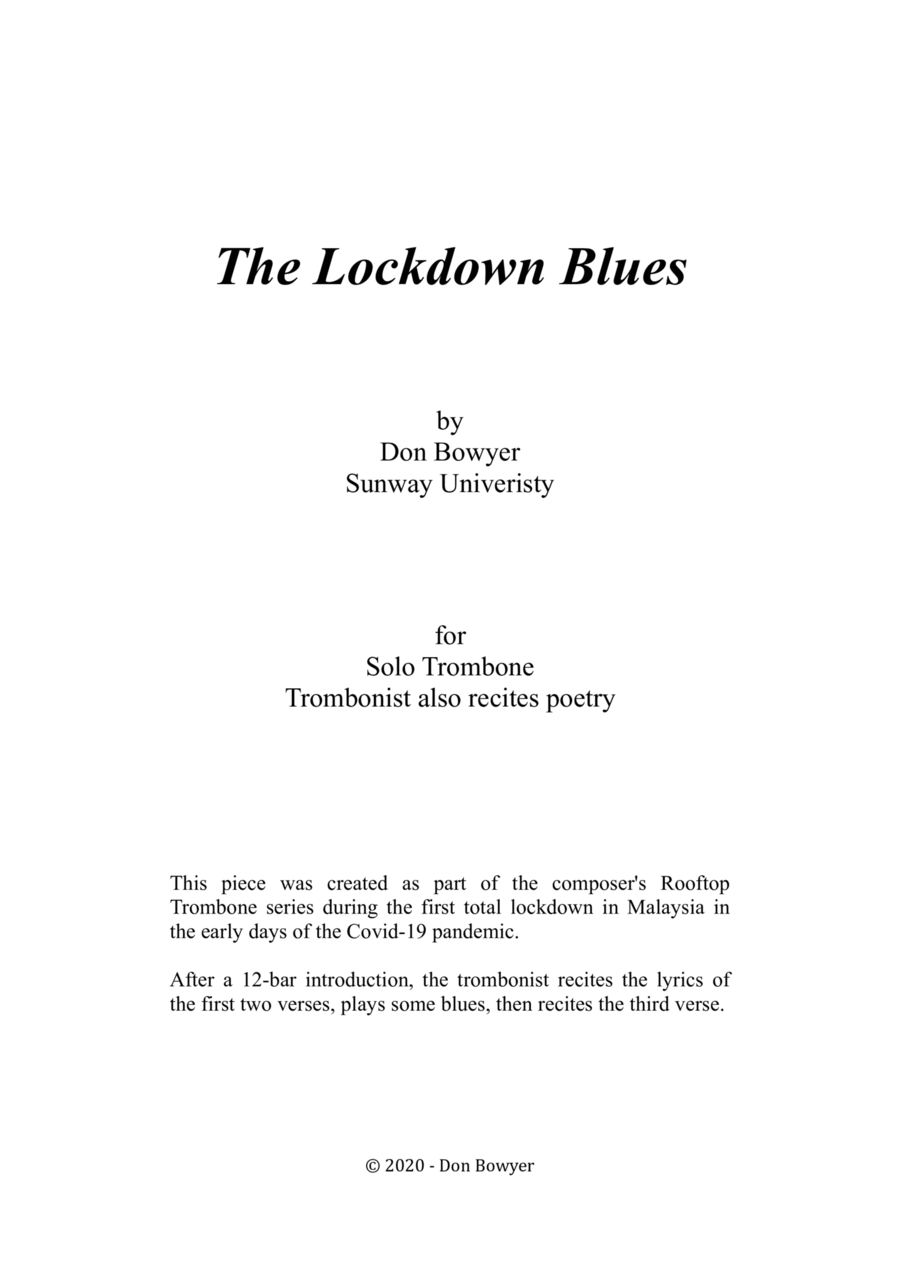 Lockdown Blues (A4 size) Trombone Solo scores gallery preview page 1