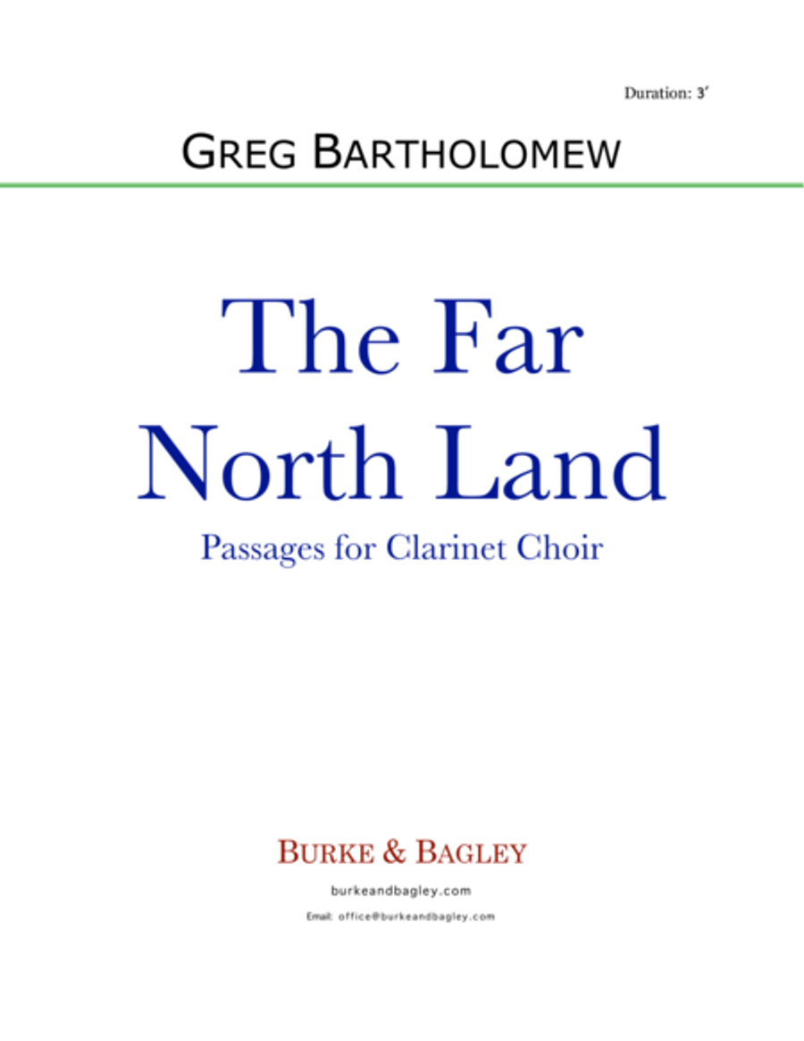 The Far North Land: Passages for Clarinet Choir Clarinet Choir scores gallery preview page 1