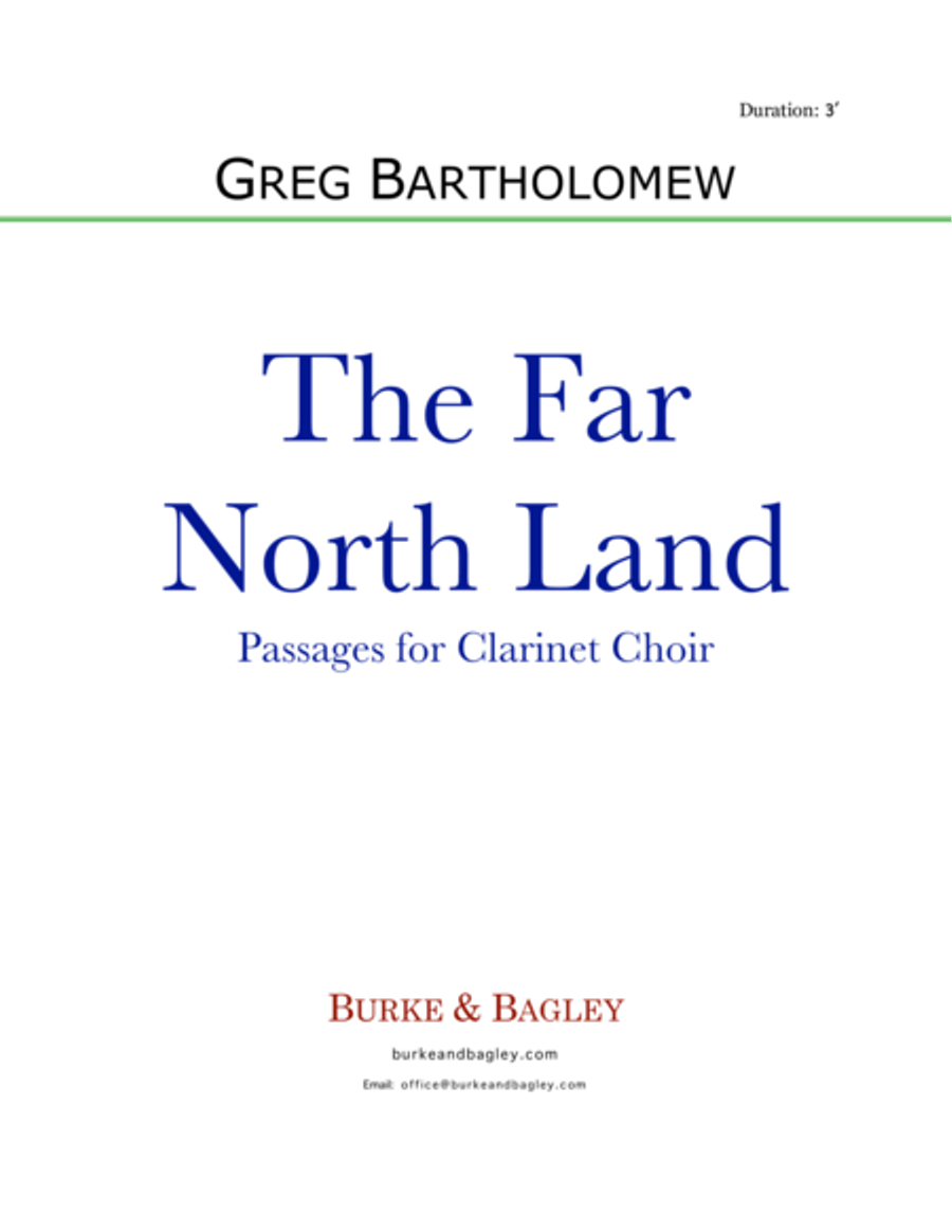 The Far North Land: Passages for Clarinet Choir image number null