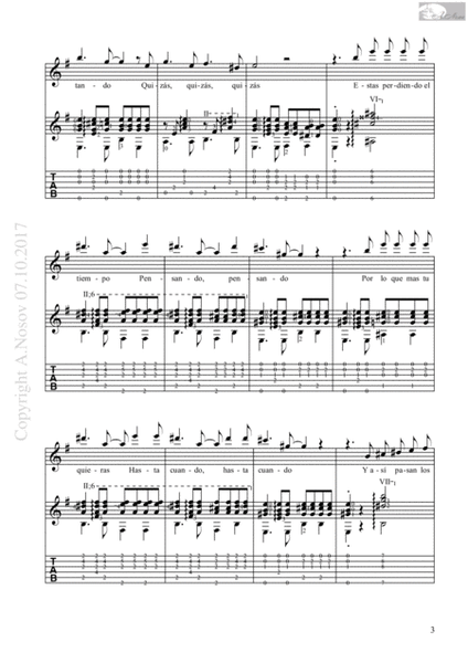 Quizas, quizas, quizas (Sheet music for vocals and guitar) image number null