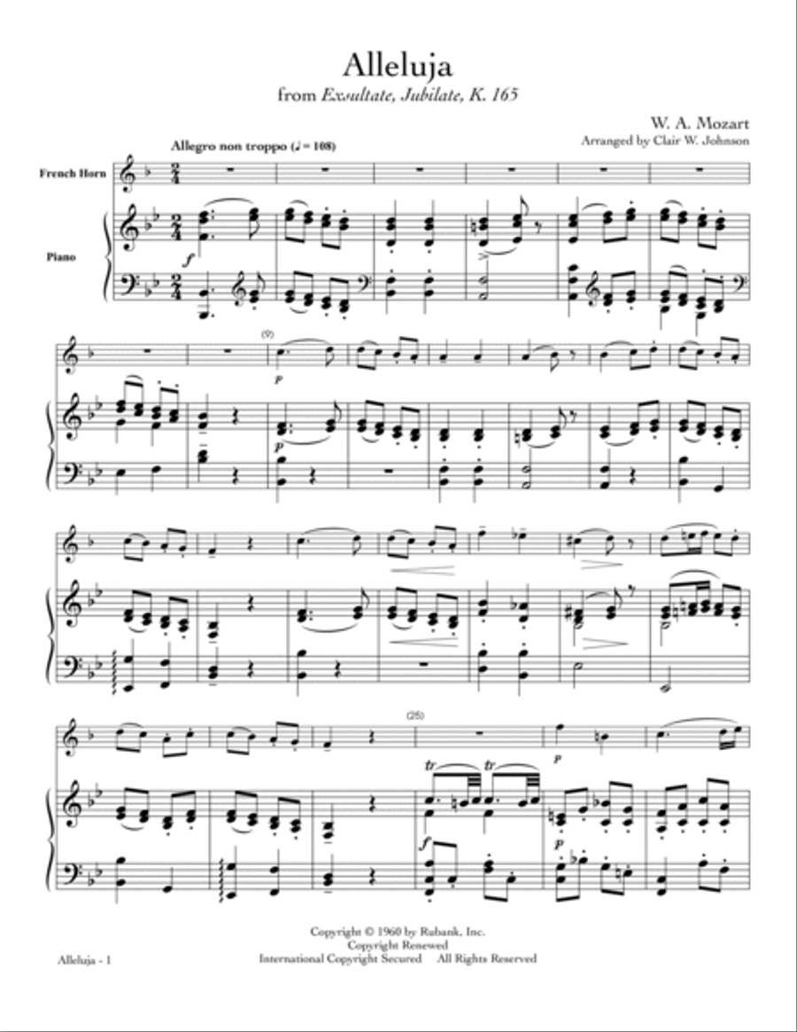 Alleluja (from Exsultate, Jubilate) School and Community scores gallery preview page 1
