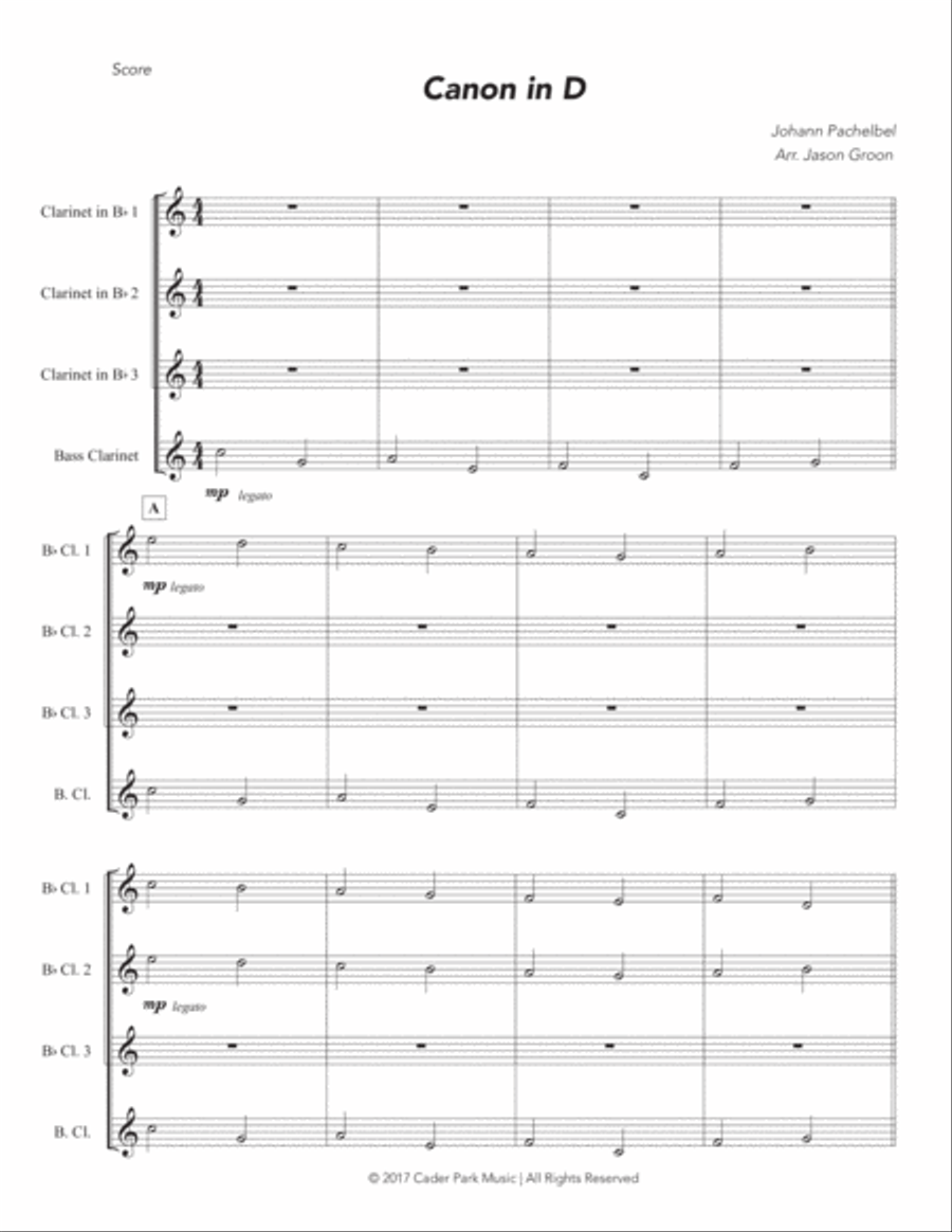 Canon in D Canon in D Woodwind Quartet scores gallery preview page 2