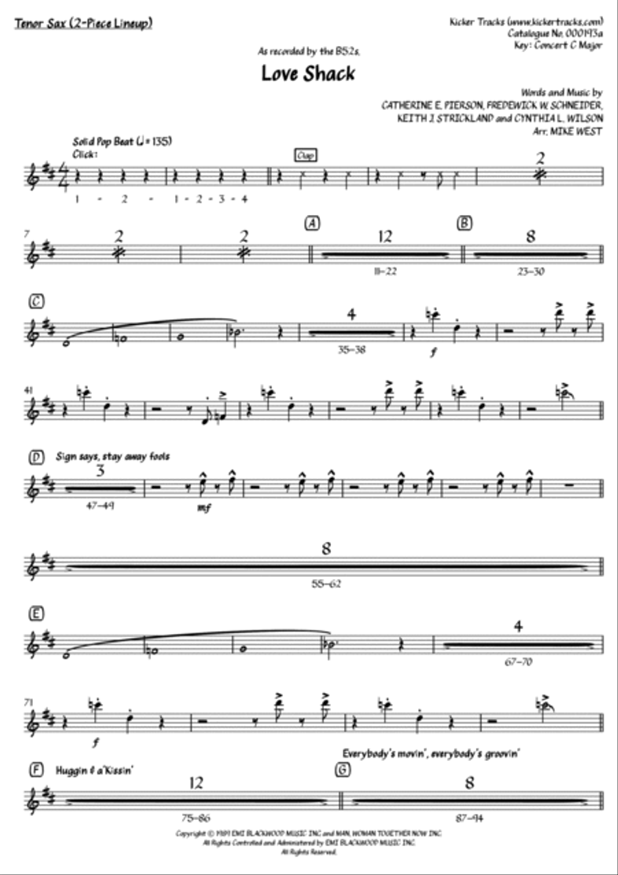 Love Shack Small Ensemble scores gallery preview page 5