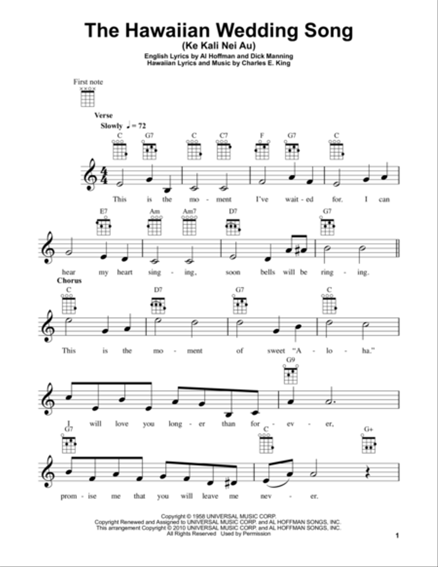 Hawaiian on sale wedding song