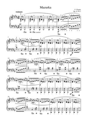 Chopin - Mazurka Op. 41 No.3 for piano solo