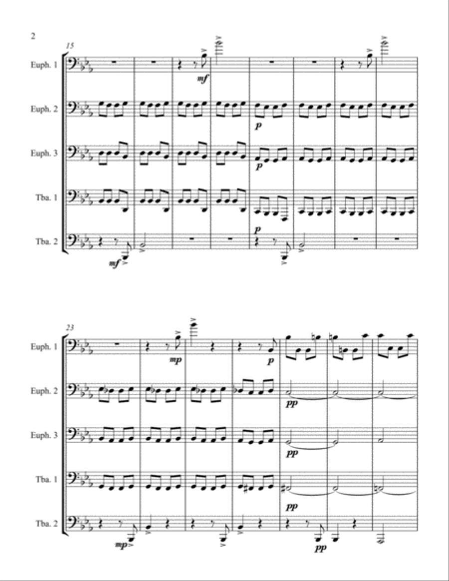 Serenade for String Orchestra Movement 5 for Three Euphoniums and Two Tubas String Orchestra scores gallery preview page 2
