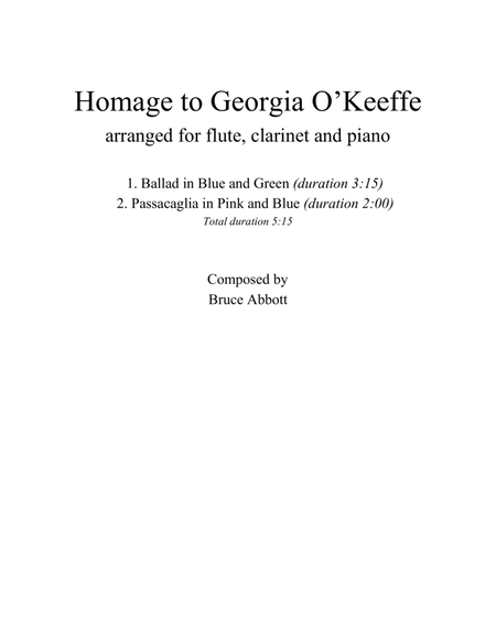 Homage to Georgia O'Keeffe (arr. for Flute, Clarinet & Piano) image number null