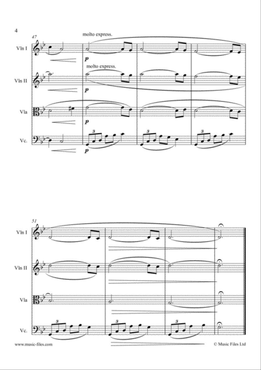 Sadness in the Rain (string quartet) String Quartet scores gallery preview page 4