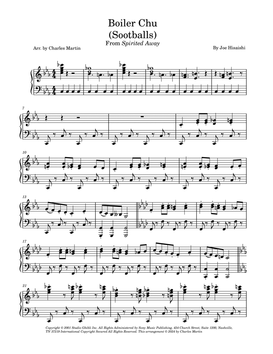 Boiler Chu (Sootballs) Piano Solo scores gallery preview page 1