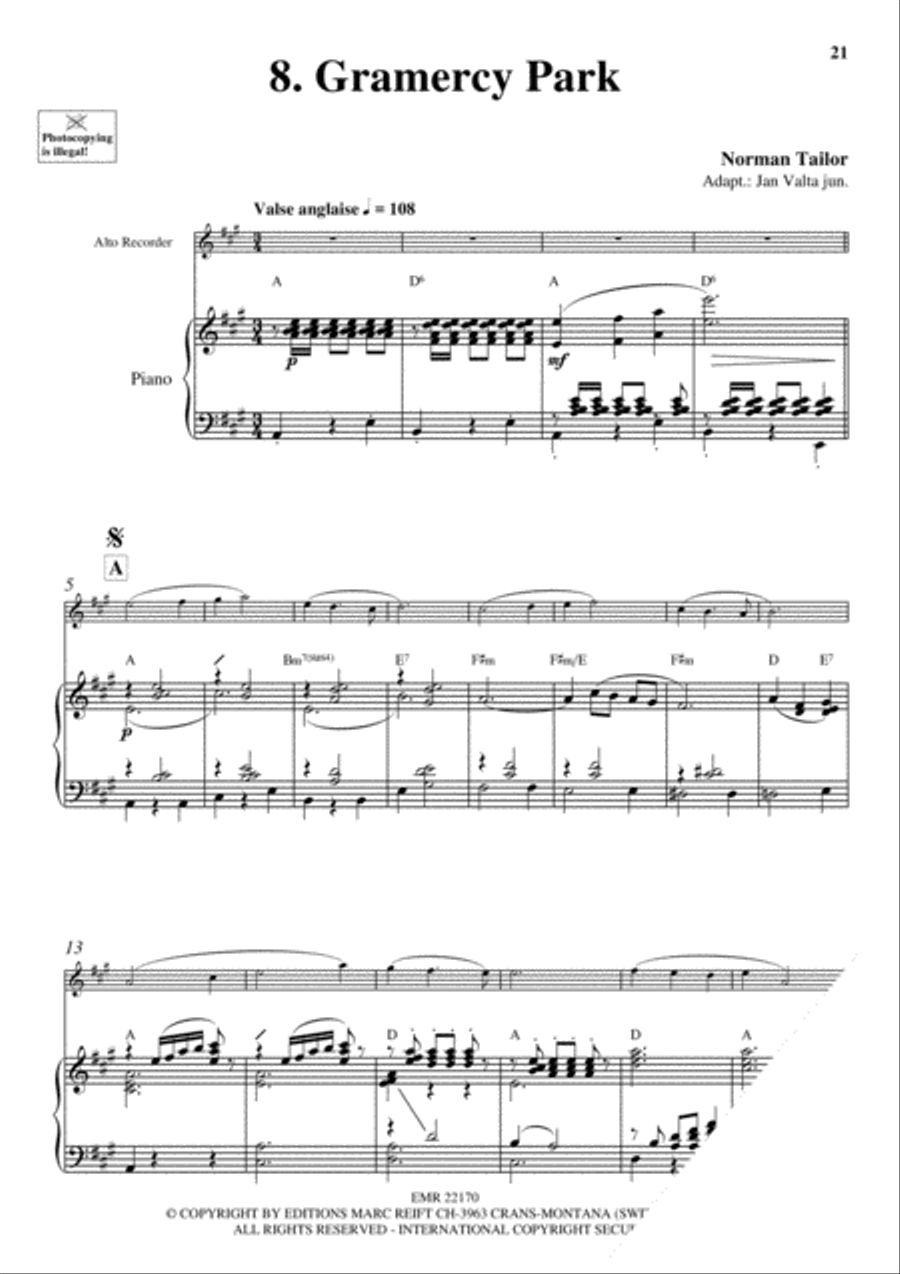 20 Greatest Slow Melodies Alto Recorder scores gallery preview page 10