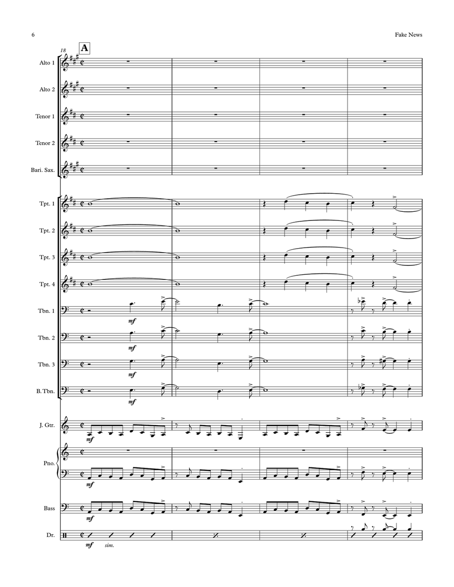 Fake News Fake News Jazz Ensemble scores gallery preview page 6