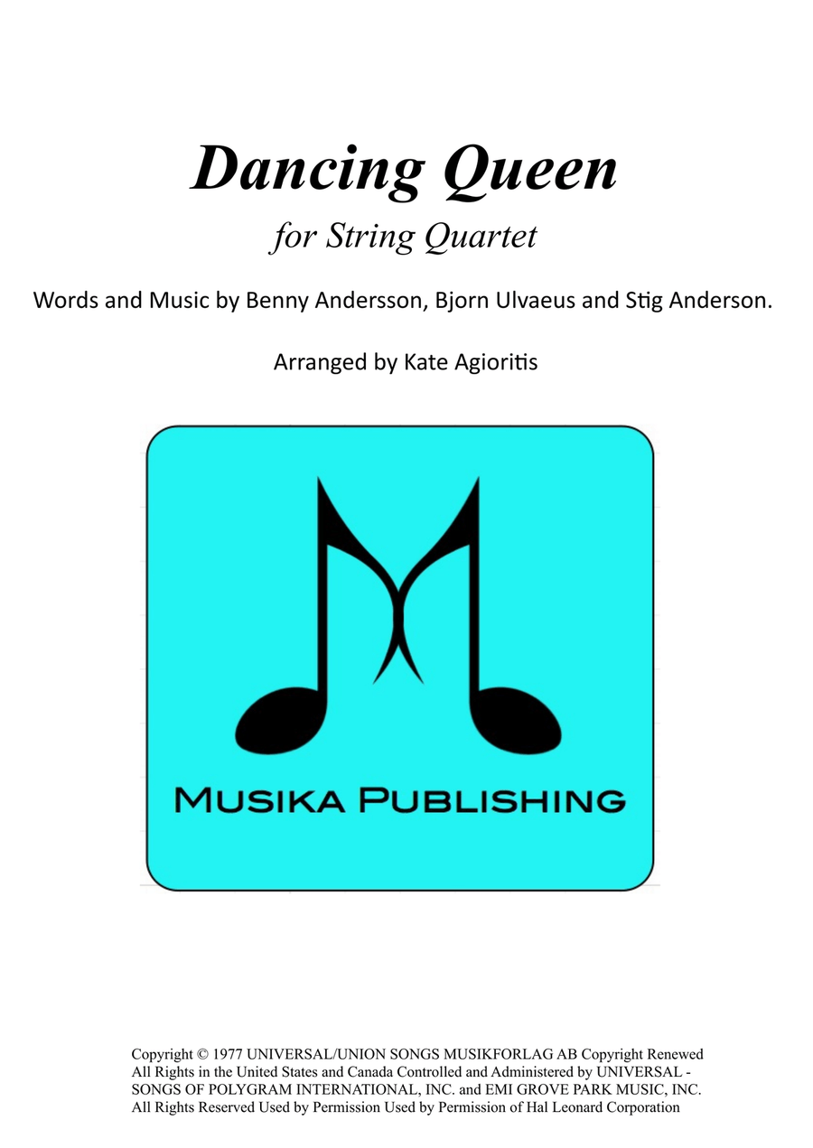 Dancing Queen String Quartet scores gallery preview page 1