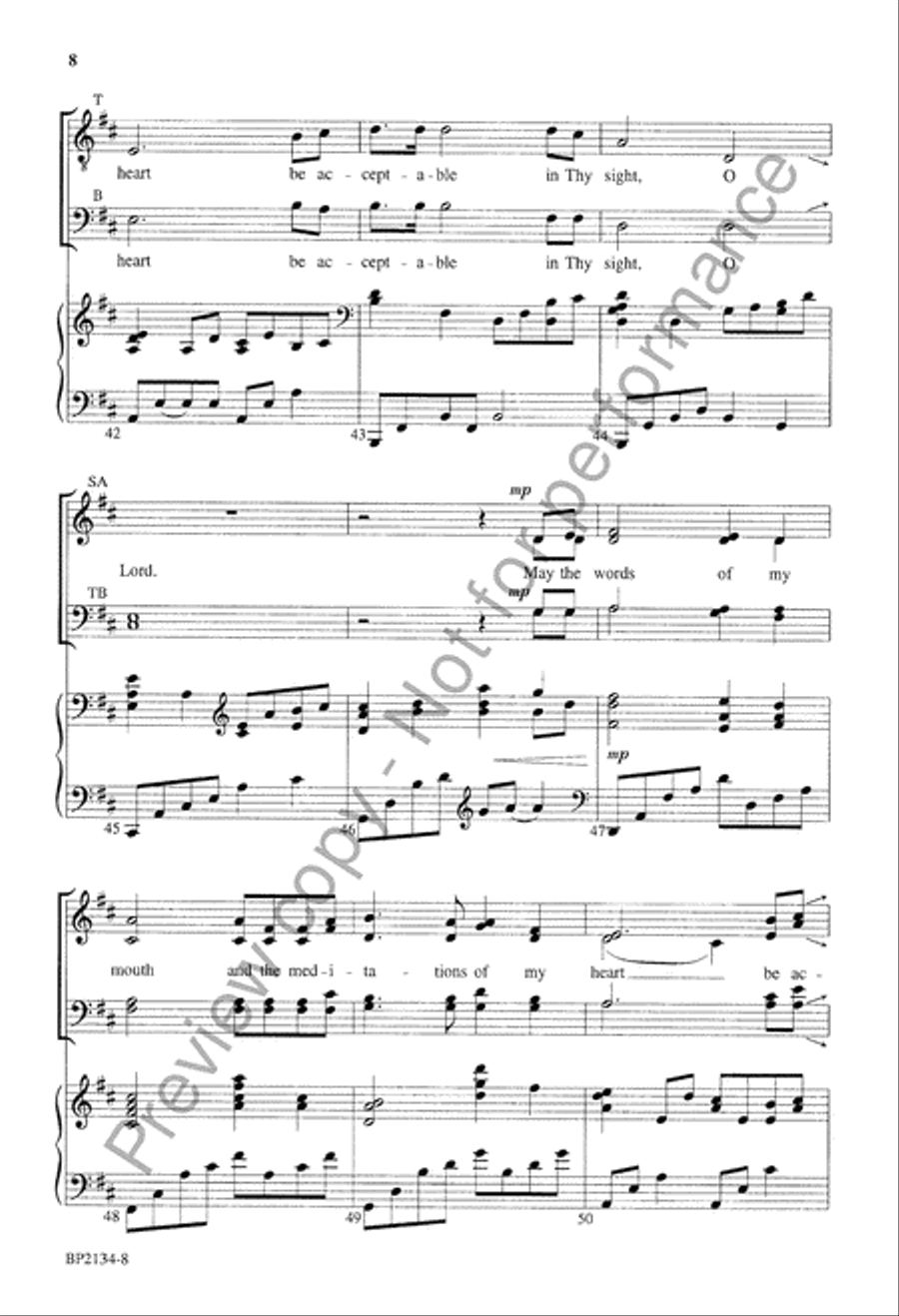 The Meditations of My Heart 4-Part scores gallery preview page 9