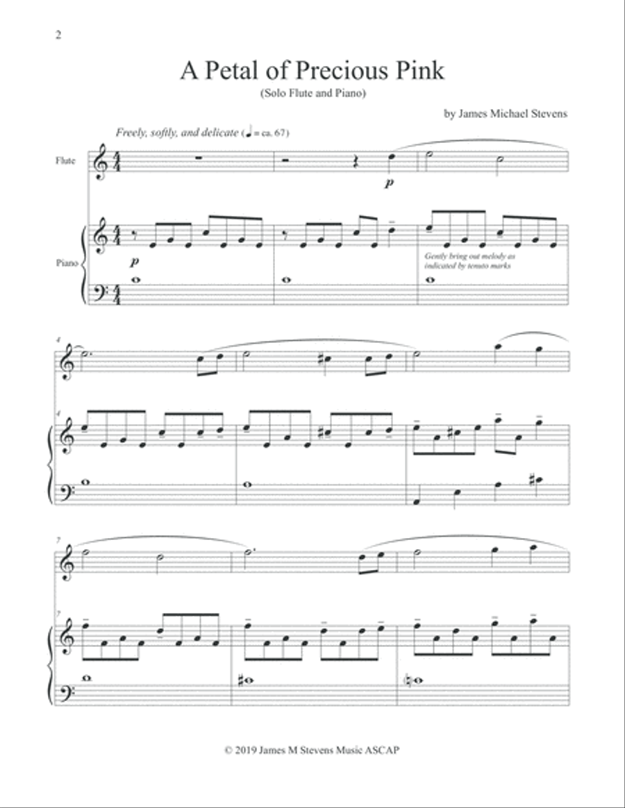 A Petal of Precious Pink - Flute & Piano Flute Solo scores gallery preview page 2