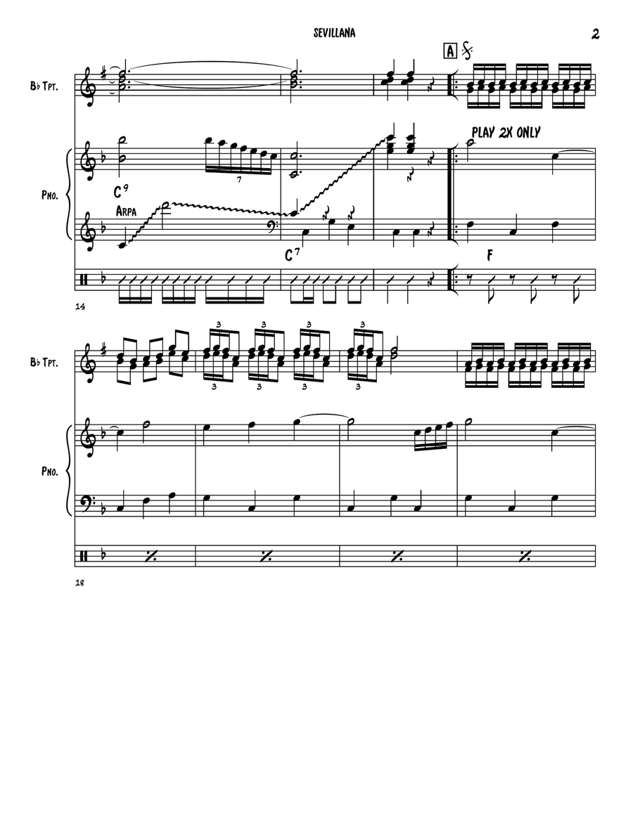 Mariachi Sol de Mexico - Sevillana Trumpet Solo scores gallery preview page 3