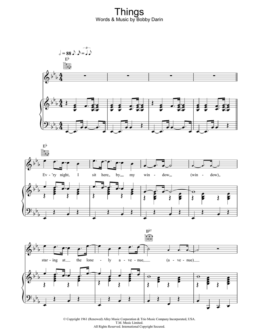 Things Piano, Vocal, Guitar scores gallery preview page 1